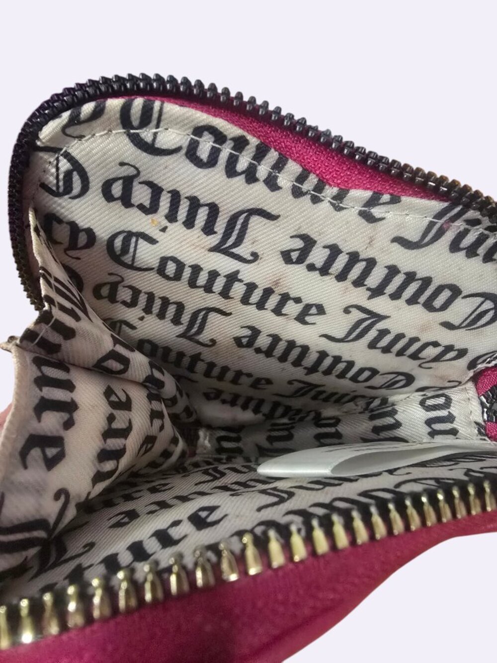 Juicy Couture Pink Heart Wristlet Coin Purse Y2K Barbiecore Silver Script Logo image 3